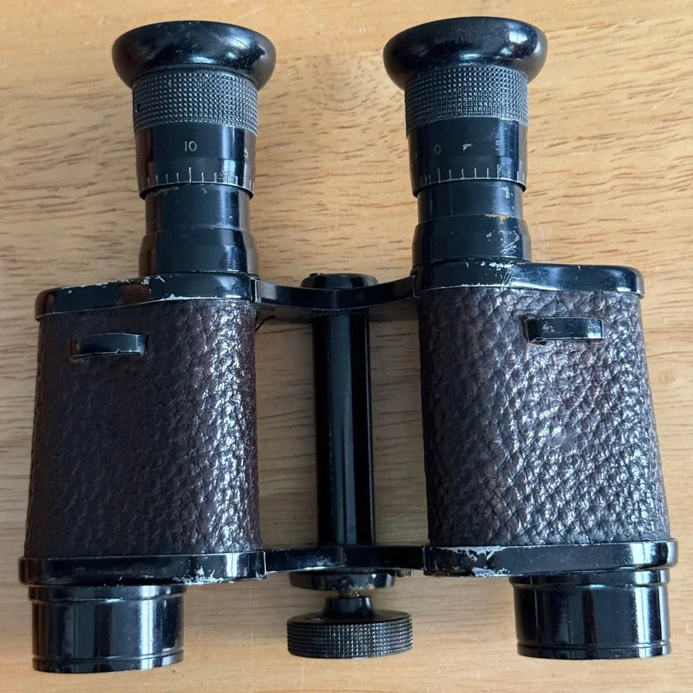 Vintage Colmont Paris 8x French Military Field Binoculars Original Leather Case‎
